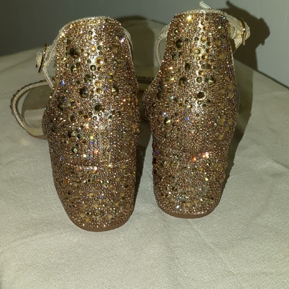 Betsey Johnson Glittering Gold Heels - Picture 2 of 3
